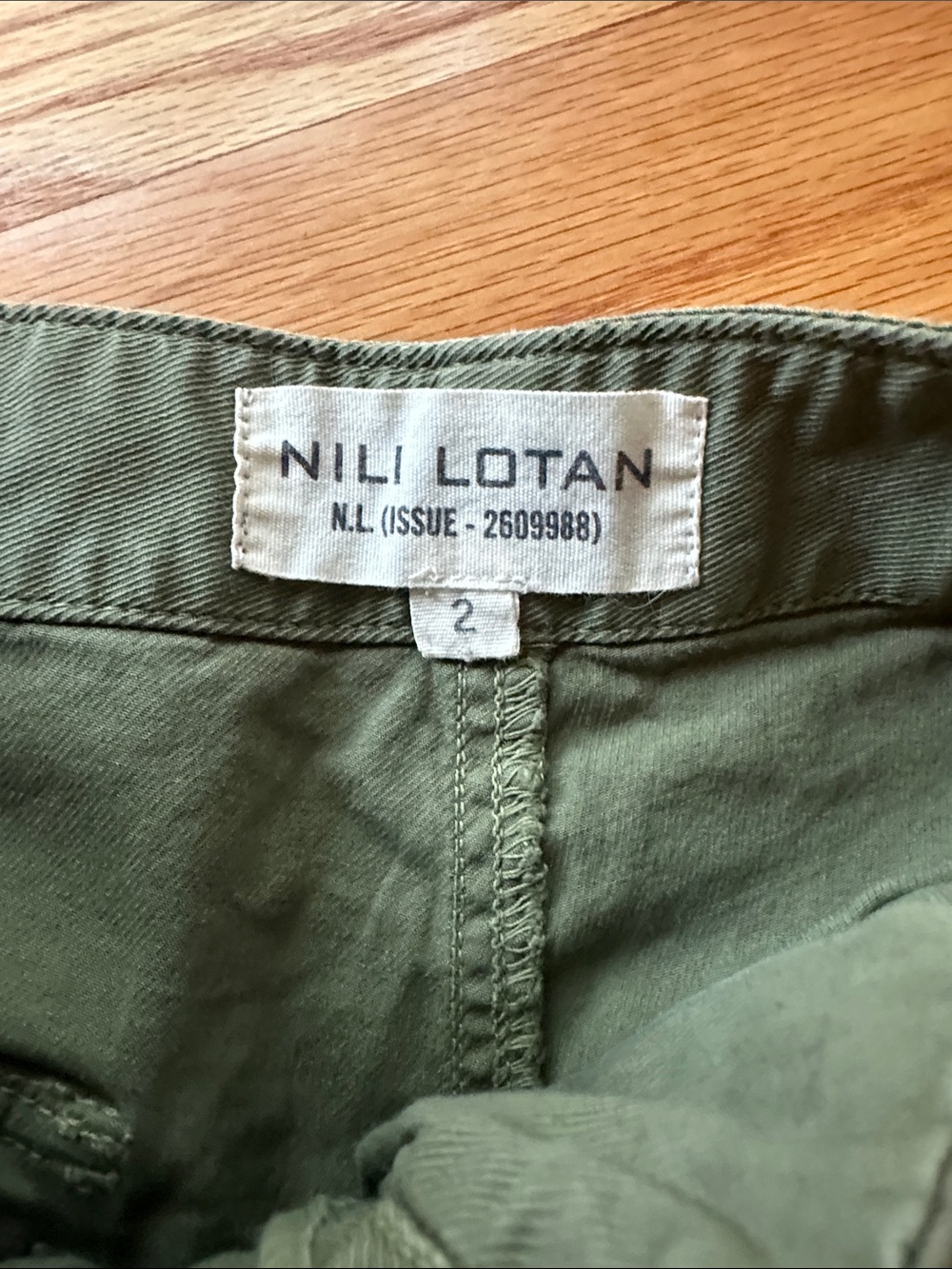 Nili Lotan Olive Green Utility Bermuda Shorts - Picture 3 of 3